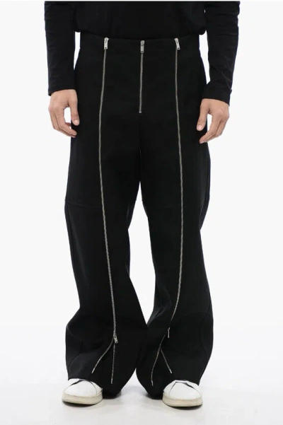Jil Sander Zipped High-waisted Pants In Black