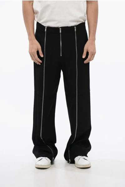 Jil Sander Zipped High-waisted Pants In Blue