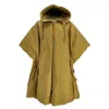 Jil Sander Zipped Hooded Down Poncho In Yellow Cotton In Green