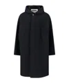 Jil Sander Relaxed Hooded Jacket Side Pockets In Black
