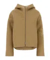 Jil Sander Long Sleeve Hooded Felt Outerwear In Brown