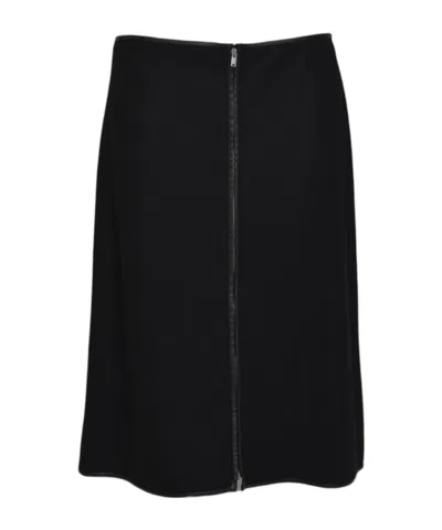 Jil Sander Zip Midi Skirt In Black