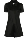 Jil Sander Zipped Short Playsuit In Black