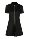 Jil Sander Zipped Short Playsuit In Black