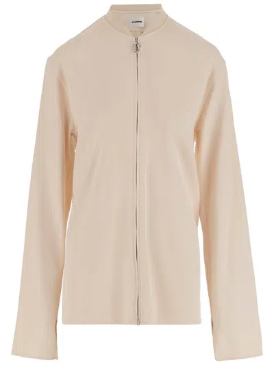 Jil Sander Zip-up Jacket In Beige