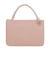 Jil Sander Leather Clutch With Removable Strap In Nude