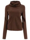 JIL SANDER ZIPPED TOP TOPS BROWN