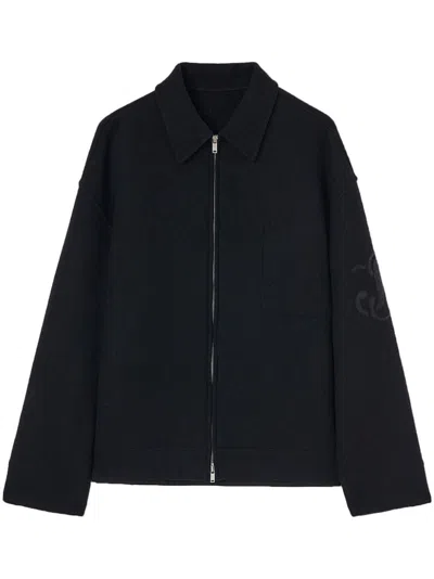 Jil Sander Zipped Up Wool Jacket In 黑色
