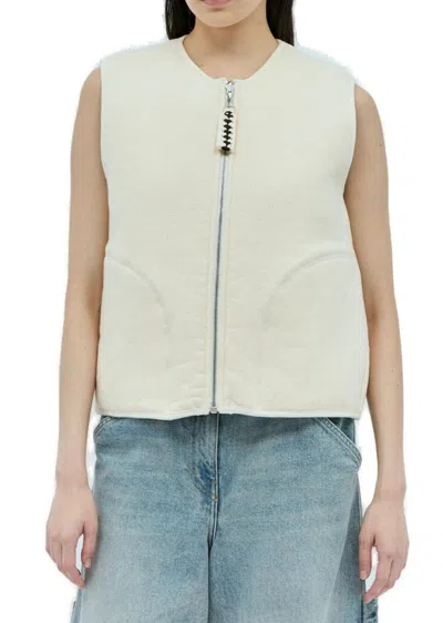 Jil Sander + Zipped Vest In Beige