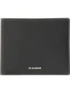 Jil Sander Logo Detailed Bi-fold Wallet In Black
