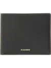 Jil Sander Logo Detailed Bi-fold Wallet In Black