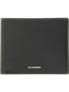 Jil Sander Logo Detailed Bi-fold Wallet In Black