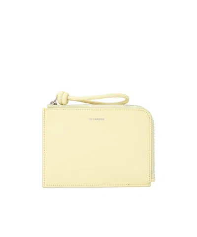 Jil Sander Zipper Card Holder In Brown
