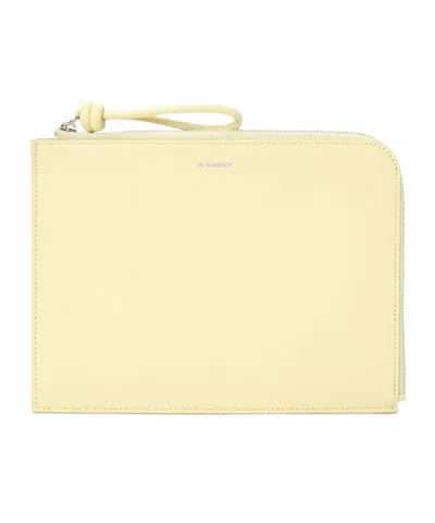 Jil Sander Zipper Clutch In Yellow