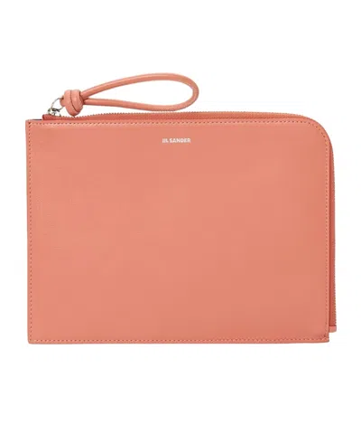 Jil Sander Zipper Clutch In Pink