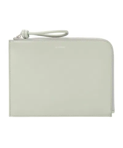 Jil Sander Zipper Clutch In Green