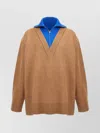 Jil Sander Zipper Detail Long Sleeve Knit Sweater