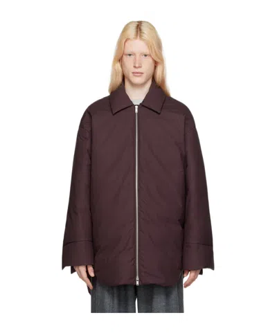 Jil Sander Zipper Long-sleeved Down Jacket In Black