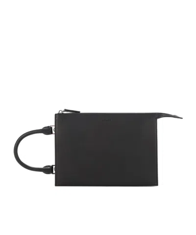 Jil Sander Zipper Shoulder Bag In Black