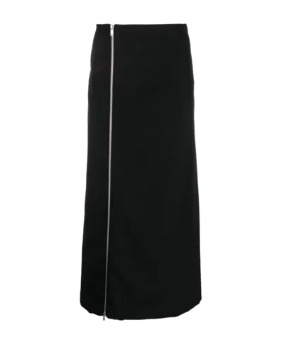 Jil Sander Zipper Skirt In Black
