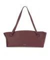 Jil Sander Bordeaux Leather Shoulder Bag In Burgundy