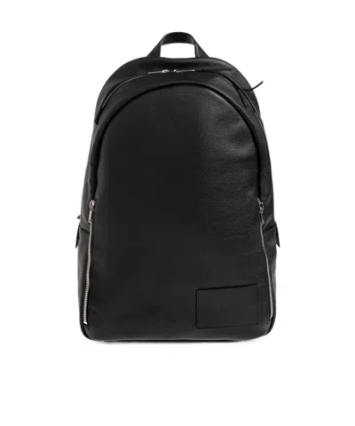 JIL SANDER LOGO-PATCH LEATHER BACKPACK