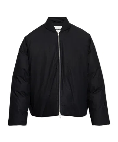 Jil Sander Zippered Down Jacket In Black