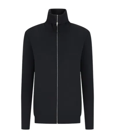 Jil Sander Zip-up Cardigan In Black