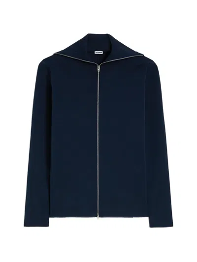 Jil Sander Zip-up Cardigan In Blue