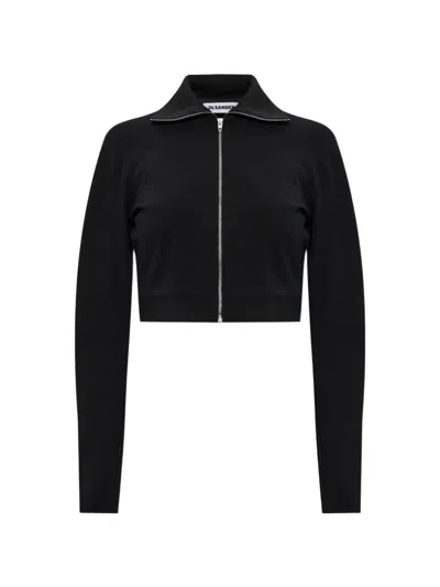 Jil Sander Zip-up Cropped Jacket In Black
