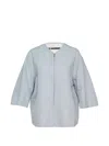 Jil Sander Sharp Wool Gabardine Jacket In Gray