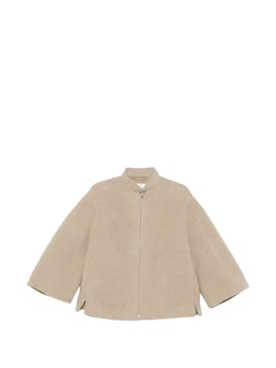 Jil Sander Zip-up Jacket In Neutral