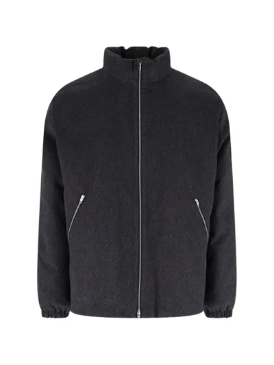Jil Sander Zip-up Wool Jacket In Gray