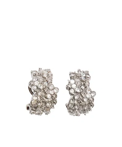 Jil Sander Zircon-embellished Hoop Earrings In Multi