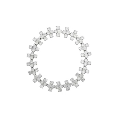 Pre-owned Jil Sander Zircon Embellished Necklace 'silver' | Women's Size M