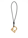 Jil Sander Zodiac Charm Leather Necklace In Black