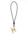 Jil Sander Zodiac Charm Leather Necklace In Black