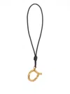 Jil Sander Zodiac Charm Leather Necklace In Black