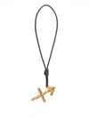 Jil Sander Zodiac Charm Leather Necklace In Black