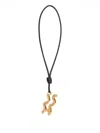 Jil Sander Zodiac Charm Leather Necklace In Black