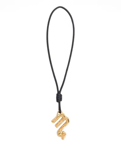 Jil Sander Zodiac Charm Necklace In Black