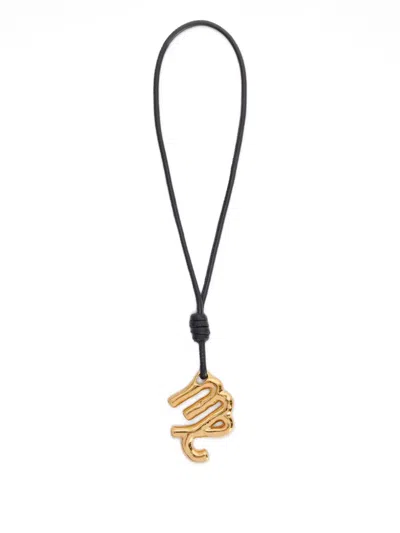 Jil Sander Zodiac Charm Necklace In Black