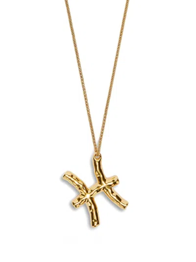 Jil Sander Zodiac-sign Pendant Necklace In Gold