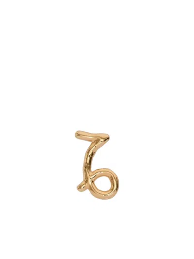 Jil Sander Zodiac-sign Single Earring In Gold