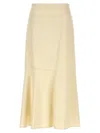 Jil Sander High-waisted Midi Skirt Asymmetric Hem In White