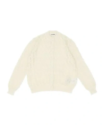 Jil Sander Button-up Crewneck Cardigan In Neutral