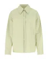 Jil Sander Pastel Green Poplin Oversize Shirt In Nude