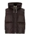 Jil Sander Hooded Quilted Down Jacket Drawstring Detail In Brown