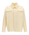 Jil Sander Wool Blend Shirt With Button Closure In Neutral