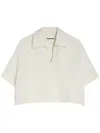 Jil Sander Cropped Polo Shirt In White